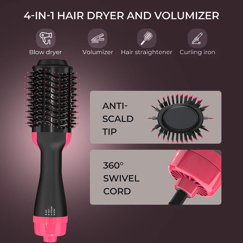 Premium 2-in-1 One Step Hot Air Brush – Professional Hair Dryer & Styler for Fast Drying, Straightening & Volumizing