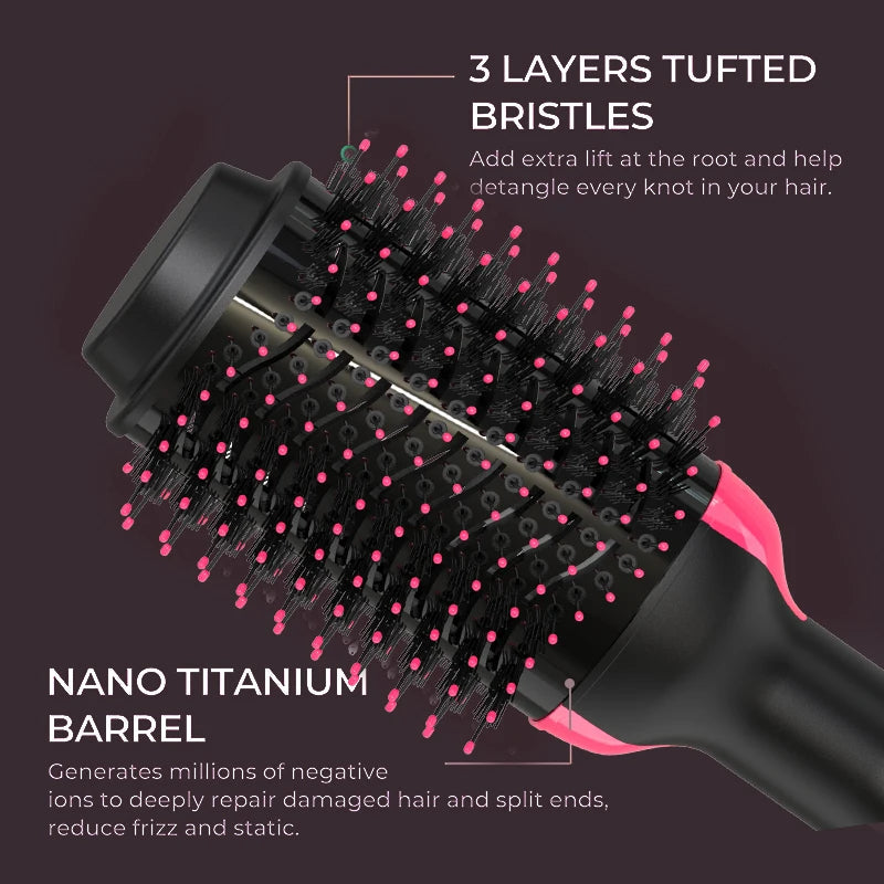 Premium 2-in-1 One Step Hot Air Brush – Professional Hair Dryer & Styler for Fast Drying, Straightening & Volumizing