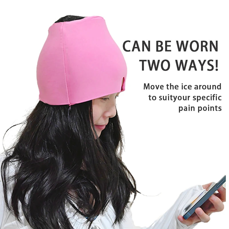 Migraine Relief Cap – Reusable Hot & Cold Therapy Gel Headache Hat with Cooling Ice Pack for Migraine, Sinus, Stress, Tension & Pain Relief