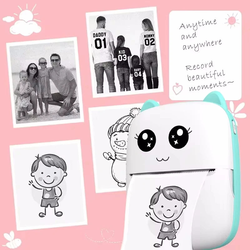 Smart Pocket Thermal Printer – Portable Bluetooth Inkless Mini Printer for Photos, Labels, Notes, Receipts & Stickers