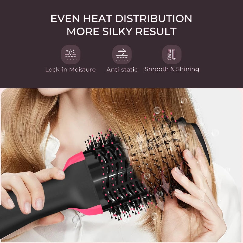 Premium 2-in-1 One Step Hot Air Brush – Professional Hair Dryer & Styler for Fast Drying, Straightening & Volumizing
