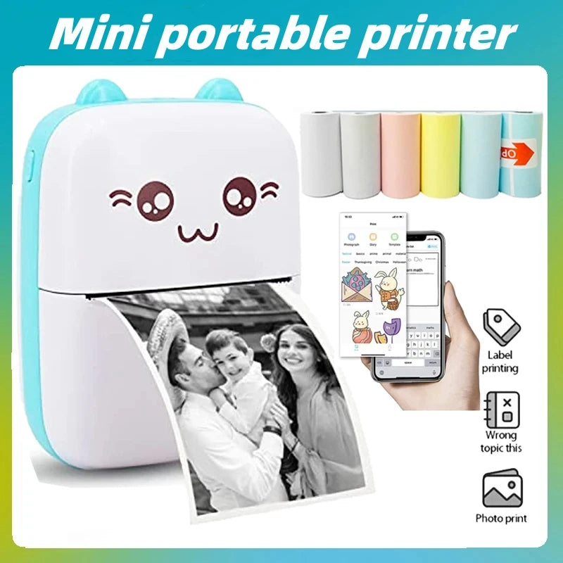 Smart Pocket Thermal Printer – Portable Bluetooth Inkless Mini Printer for Photos, Labels, Notes, Receipts & Stickers