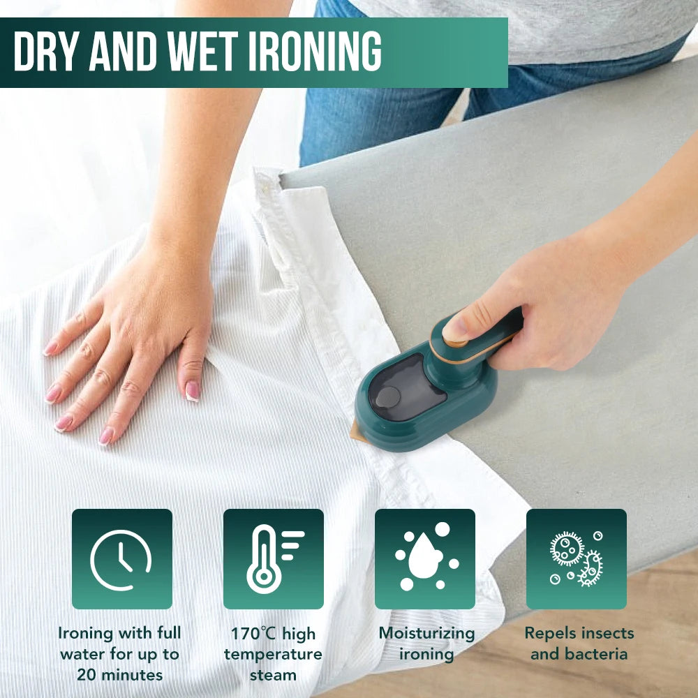 Premium Portable Mini Steam Iron – Foldable Handheld Garment Steamer with Fast Heating for Clothes, Home, Office & Travel