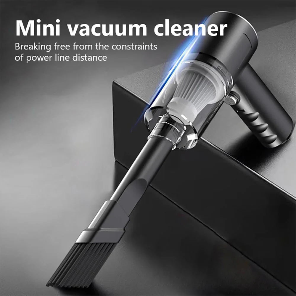 Portable 3-in-1 Mini Vacuum Cleaner – Powerful Rechargeable Cordless Handheld Vacuum & Air Blower for Car Interior, Home, Office, Sofa & Carpet
