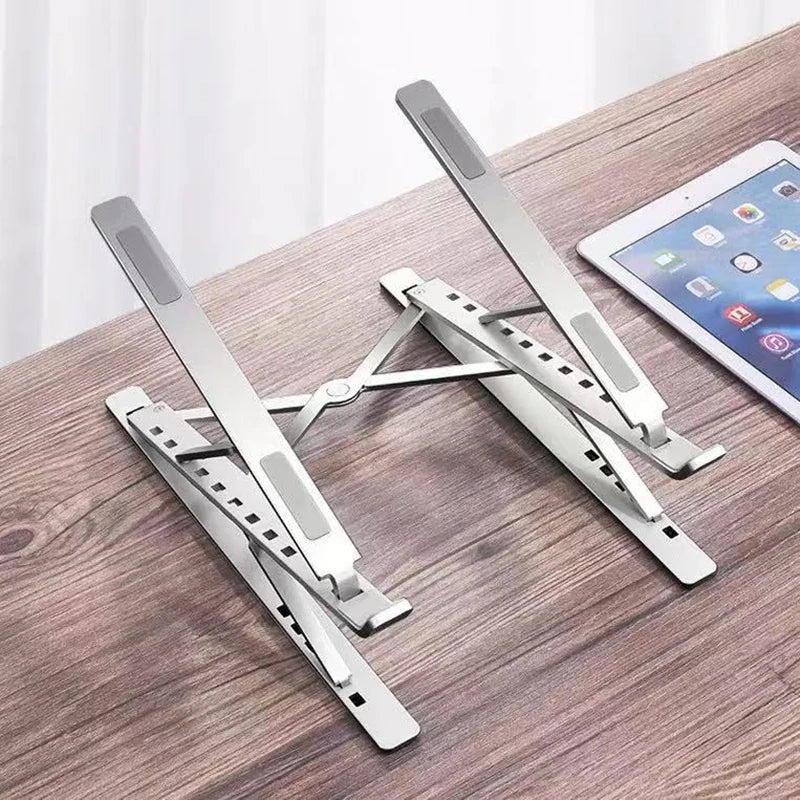Foldable Aluminum Laptop Holder – Ergonomic Adjustable Laptop Stand with Non-Slip Grip, Portable Desk Stand for Work, Study & Gaming