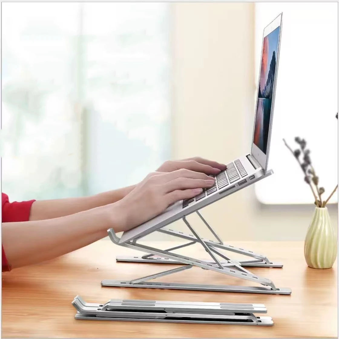Foldable Aluminum Laptop Holder – Ergonomic Adjustable Laptop Stand with Non-Slip Grip, Portable Desk Stand for Work, Study & Gaming