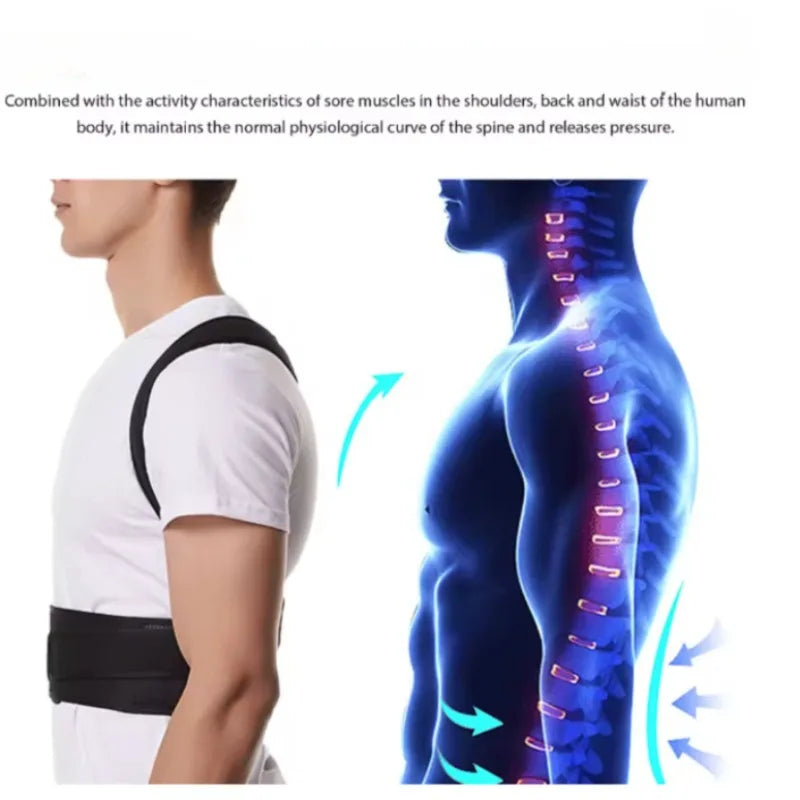 Comfort Fit Posture Corrector Belt – Adjustable Upper Back Support Brace for Men & Women, Improves Posture & Relieves Back Pain