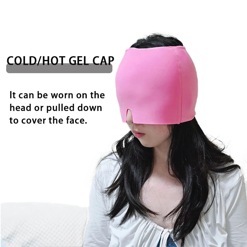 Migraine Relief Cap – Reusable Hot & Cold Therapy Gel Headache Hat with Cooling Ice Pack for Migraine, Sinus, Stress, Tension & Pain Relief