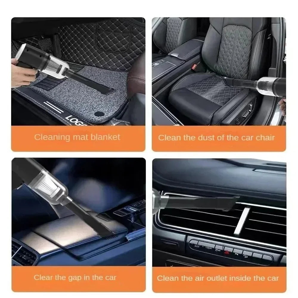 Portable 3-in-1 Mini Vacuum Cleaner – Powerful Rechargeable Cordless Handheld Vacuum & Air Blower for Car Interior, Home, Office, Sofa & Carpet