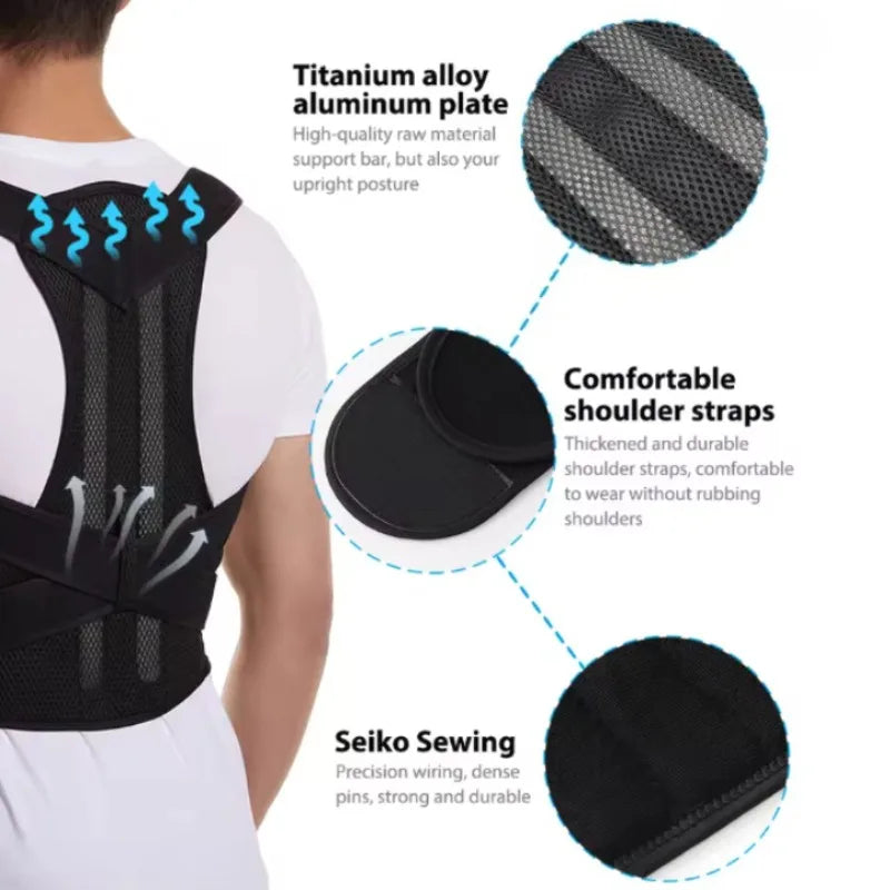Comfort Fit Posture Corrector Belt – Adjustable Upper Back Support Brace for Men & Women, Improves Posture & Relieves Back Pain