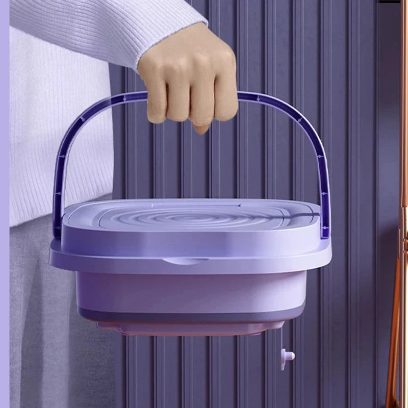 Premium Foldable Mini Washing Machine – Portable Electric Washer with Spin Dryer for Baby Clothes, Socks, Travel, Dorm & Home