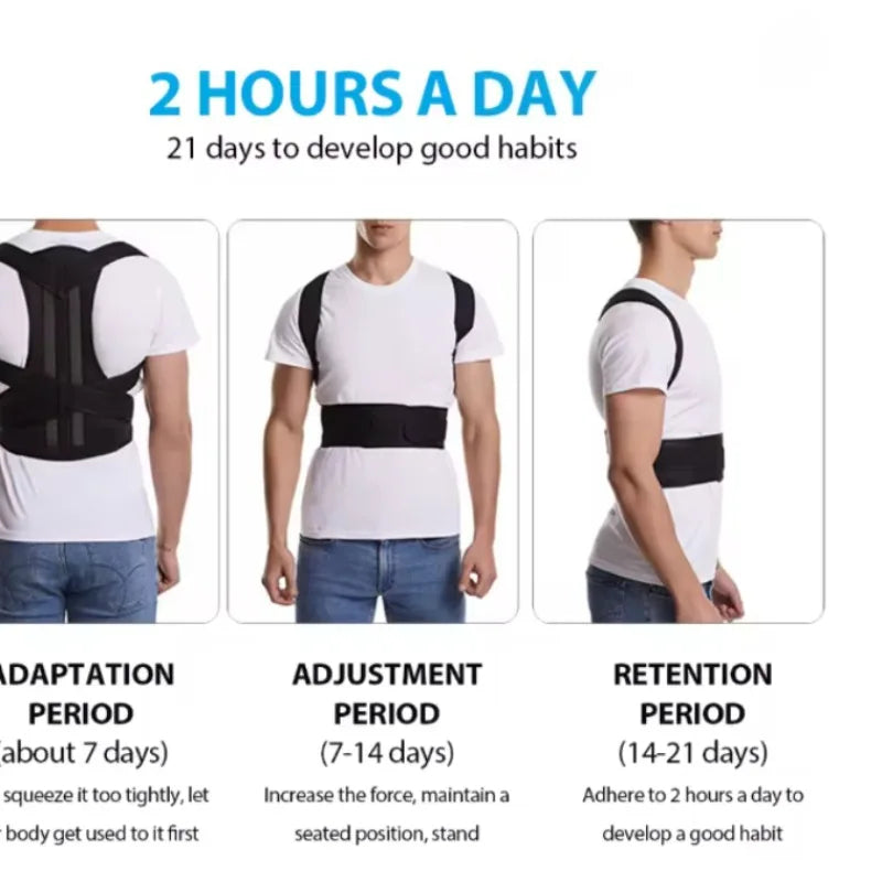 Comfort Fit Posture Corrector Belt – Adjustable Upper Back Support Brace for Men & Women, Improves Posture & Relieves Back Pain