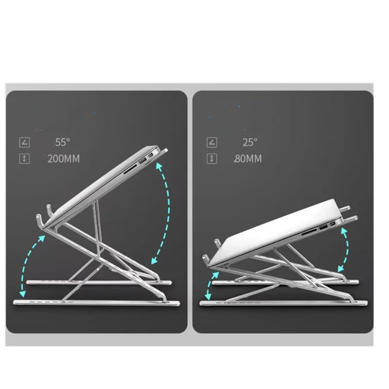 Foldable Aluminum Laptop Holder – Ergonomic Adjustable Laptop Stand with Non-Slip Grip, Portable Desk Stand for Work, Study & Gaming
