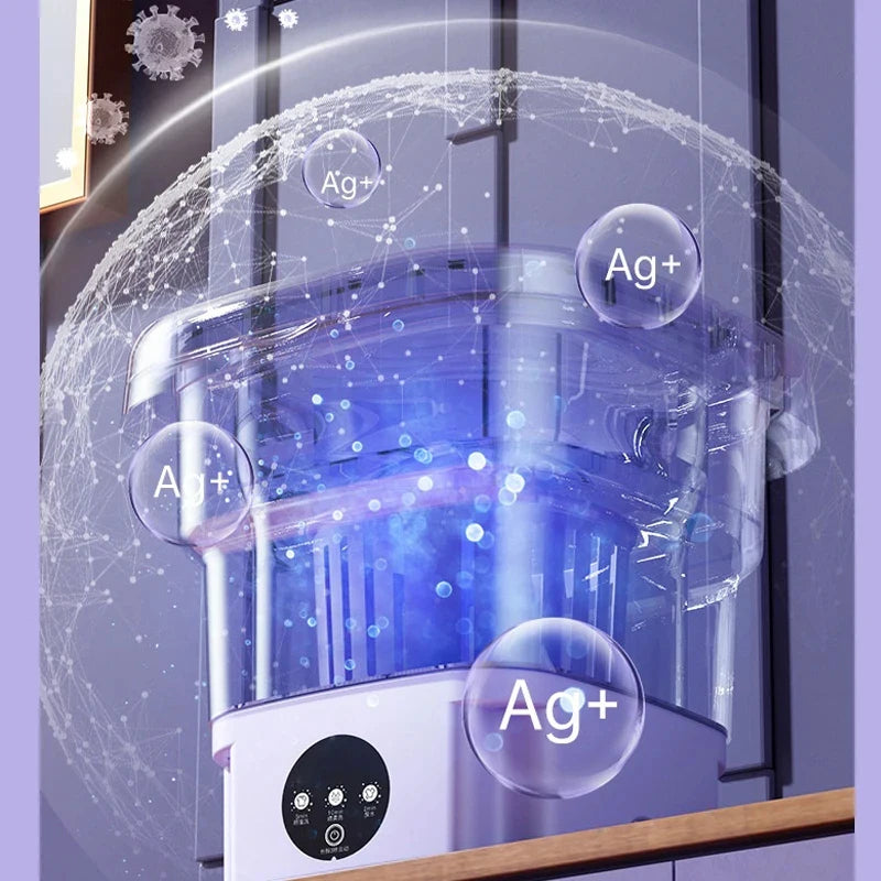 Premium Foldable Mini Washing Machine – Portable Electric Washer with Spin Dryer for Baby Clothes, Socks, Travel, Dorm & Home