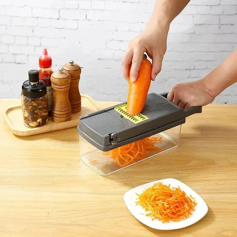 16-in-1 Multifunctional Vegetable Cutter & Chopper – Fruit Slicer, Vegetable Dicer, Onion Chopper, Shredder & Cheese Grater