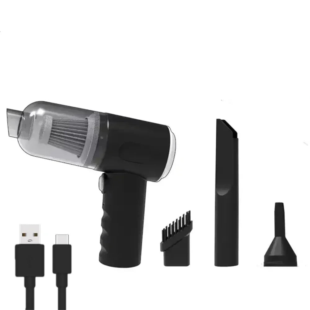 Portable 3-in-1 Mini Vacuum Cleaner – Powerful Rechargeable Cordless Handheld Vacuum & Air Blower for Car Interior, Home, Office, Sofa & Carpet